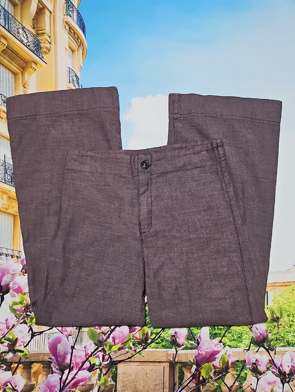 Prairie Underground Heathered Purple Cropped Wide Leg Knack Pants Size XS